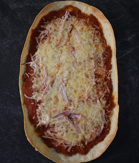 Tarte Flambée with Tomato Sauce and Cheese | jules