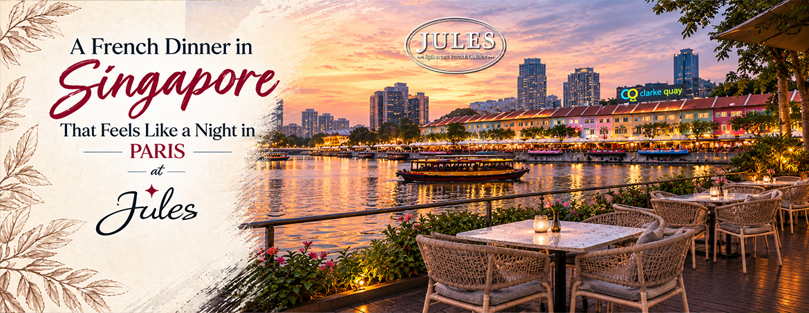 French fine dining at Jules in Clarke Quay, offering classic dishes like duck confit in Singapore